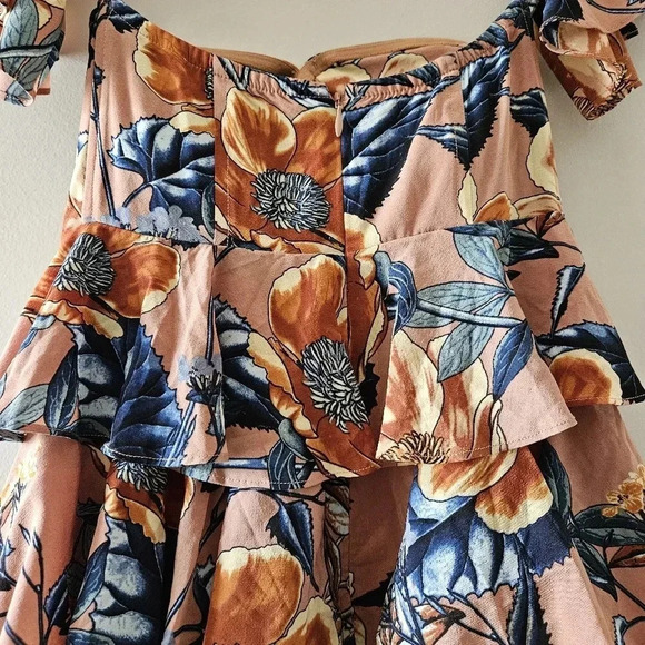 For Love And Lemons Flamenco Strapless Corset Floral Mini Dress Size Small. - Picture 13 of 16